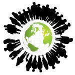 Crowdfunding - Menschen mit Globus